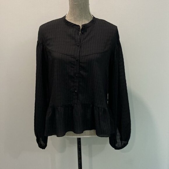 Samsoe Black Long Sleeve Blouse - Picture 12 of 16